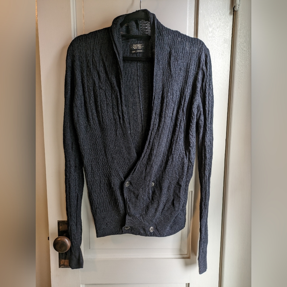 All Saints double-breasted lightweight cardigan